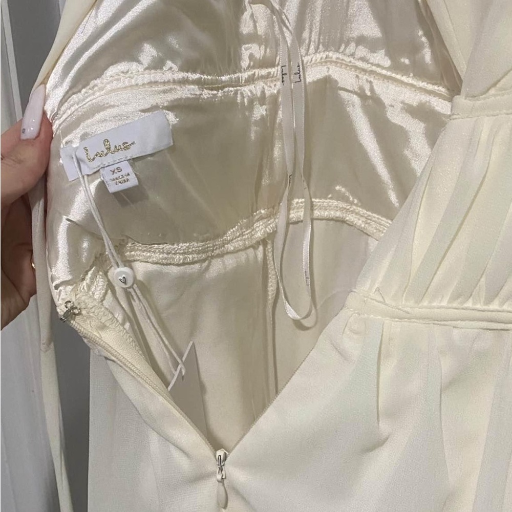 Lulu's Elegant Cream Backless Dress - Picture 2 of 3